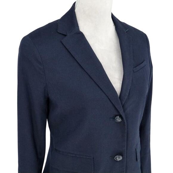 Gap Jacket Womens 0 Navy Blue Academy Blazer Woven Lined Academia Career - Picture 6 of 16